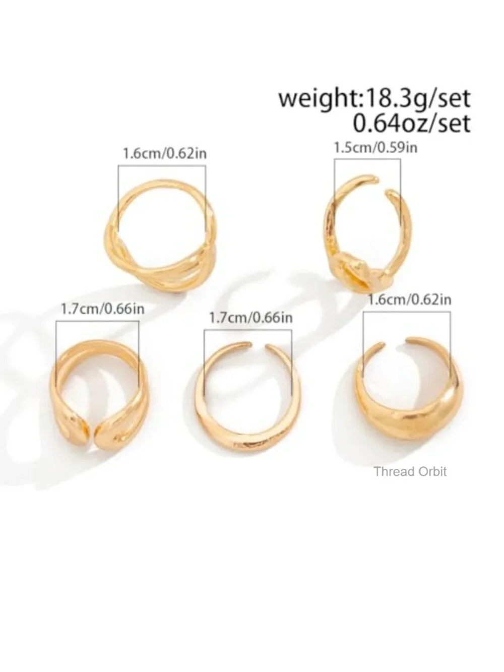 Chunky Open Stacking Knuckle Rings Set Adjustable Irregular Statement Rings